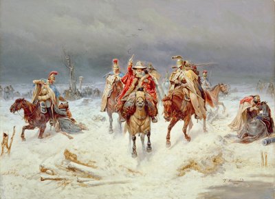 Forze francesi che attraversano il fiume Berezina nel novembre 1812 da Bogdan Willewalde